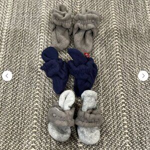 Zutano Baby Booties, 3 Pairs, in Sizes 3-6 Months